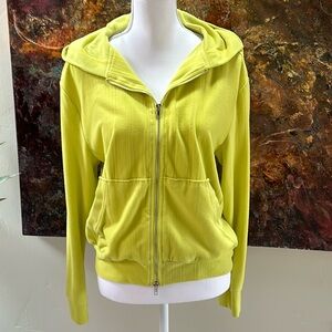 WALTER BAKER NEON FULL ZIP YELLOW HOODIE 
size medium